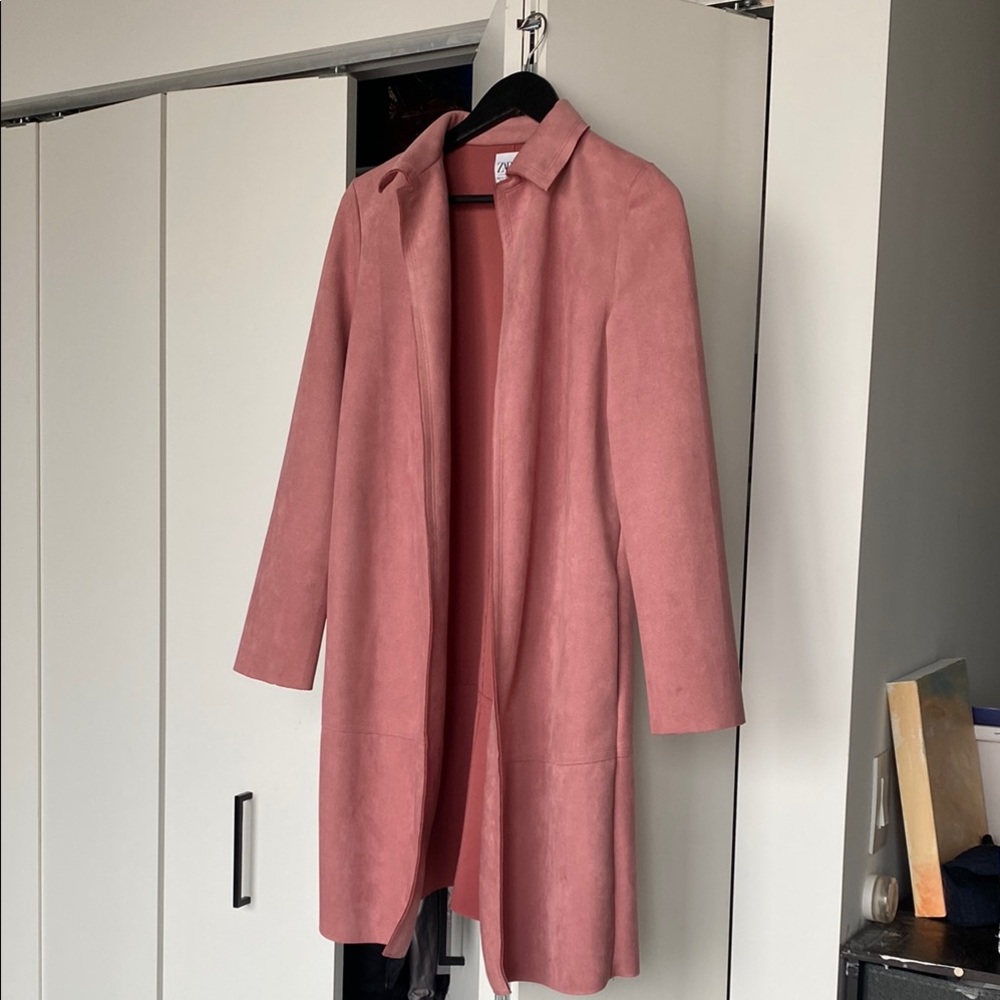Zara Pink Trench Coat Minimalist Design